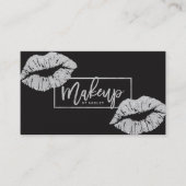 Carte De Visite Argent de faux de lèvres de typographie de (Devant)