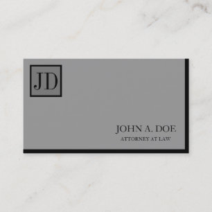 Carte De Visite Argent de monogramme de carré d'avocat de