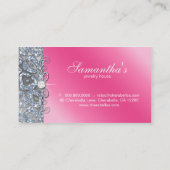 Carte De Visite Argent de rose de zèbre de bijoux de 232 (Dos)