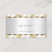 Carte De Visite Argent élégant avec effet or professionnel (Devant)