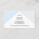 Carte De Visite Argent élégant, bleu clair et blanc (Dos)