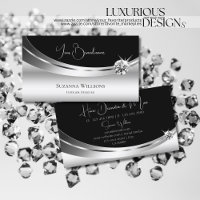 Argent élégant et noir avec diamant brillant