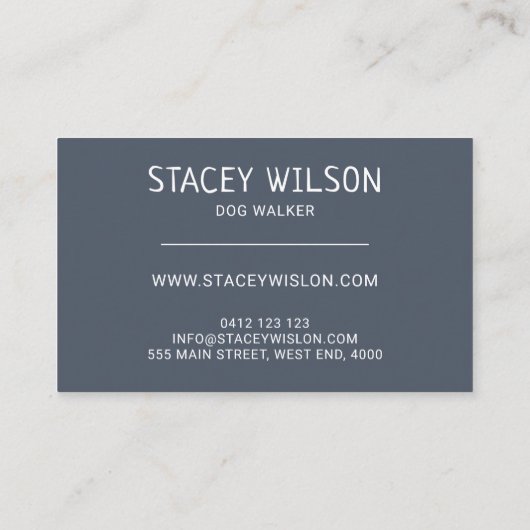 Carte De Visite Argent Et Bleu (Dos)