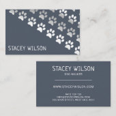 Carte De Visite Argent Et Bleu (Devant / Derrière)