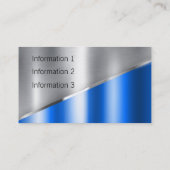 Carte De Visite Argent et bleu de luxe métal (Dos)