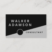 Carte De Visite Argent et noir classique professionnel (Devant)