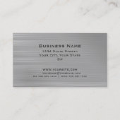 Carte De Visite Argent et noir en métal moderne professionnel (Dos)