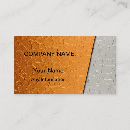 Carte De Visite Argent et orange Luxury Metallic 2 (Devant)
