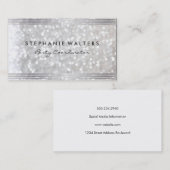 Carte De Visite Argent et Parties scintillant métalliques simples  (Devant / Derrière)