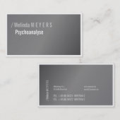 Carte De Visite Argent et typographie, élégant, audacieux (Devant / Derrière)