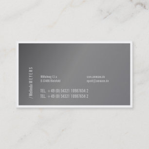 Carte De Visite Argent et typographie, élégant, audacieux