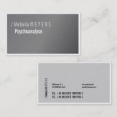 Carte De Visite Argent et typographie, élégant, gras (Devant / Derrière)