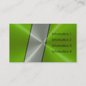 Carte De Visite Argent et vert de luxe métal (Dos)
