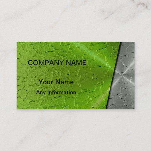 Carte De Visite Argent et vert de luxe métal 2 (Devant)