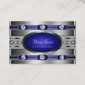 Carte De Visite Argent exceptionnel avec pierres de Bue et Faux (Devant)