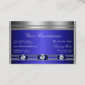 Carte De Visite Argent exceptionnel avec pierres de Bue et Faux (Dos)