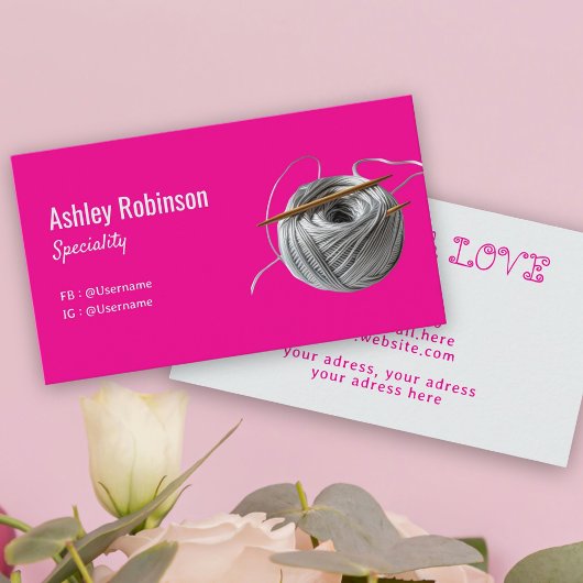 Carte De Visite Argent fil crochet crochet fait main avec amour ro