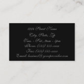 Carte De Visite "Argent fleuri sur noir" (Dos)