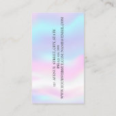 Carte De Visite Argent géométrique moderne, Ciseaux Holographique (Dos)