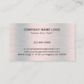 Carte De Visite Argent gris brossé faux aluminium (Dos)