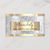 Carte De Visite Argent Gris Gris Marbre Beauté Boutique Gris (Devant)