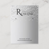 Carte De Visite Argent gris parties scintillant blanche présentati (Devant)