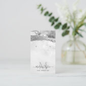 Carte De Visite Argent gris Parties scintillant marbre Agate Bijou (Debout devant)