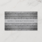 Carte De Visite Argent gris Vintage bois récupéré (Devant)