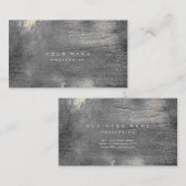 Carte De Visite Argent Grungy Monochrom Cement Mur Gris Or Sepi (Devant / Derrière)