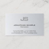 Carte De Visite Argent Look élégant design élégant professionnel (Dos)