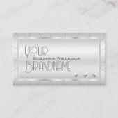 Carte De Visite Argent luxueux avec Ornate et Diamonds Creative (Devant)