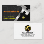 Carte De Visite Argent Marmer Accueil Silhouette Outils de constru (Devant / Derrière)