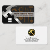 Carte De Visite Argent Marmer Accueil Silhouette Outils main (Devant / Derrière)