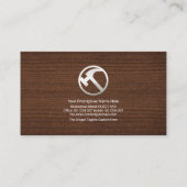 Carte De Visite Argent Marteau Bois Maison Vert Paysage (Dos)