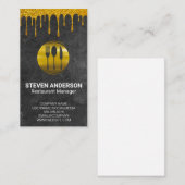 Carte De Visite Argent métal or | Dépouille Or Ardoise (Devant / Derrière)