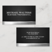 Carte De Visite Argent métallique | Arrière - plan perforé (Devant / Derrière)