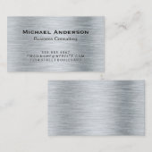 Carte De Visite Argent métallique brossé (Devant / Derrière)