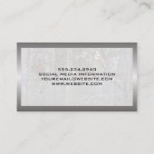 Carte De Visite Argent métallique brossé | Marbre (Dos)