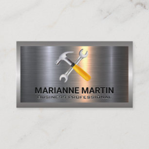 Carte De Visite Argent métallique en aluminium brossé   Armature d