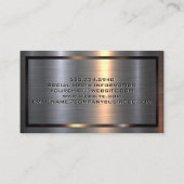 Carte De Visite Argent métallique en aluminium brossé | Bordure mé (Dos)