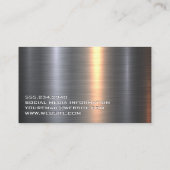 Carte De Visite Argent métallique en aluminium brossé | Constructi (Dos)