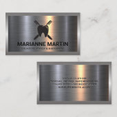 Carte De Visite Argent métallique en aluminium brossé | Logo denta (Devant / Derrière)