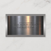 Carte De Visite Argent métallique en aluminium brossé | Logo du ma (Dos)