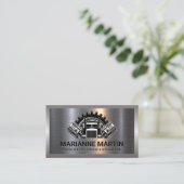 Carte De Visite Argent métallique en aluminium brossé | Poistons s (Debout devant)