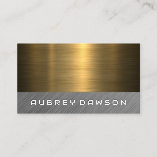 Carte De Visite Argent métallique en or brossé (Devant)