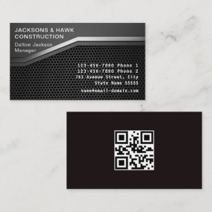Carte De Visite Argent Métallique Moderne Look Simple Construction