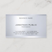 Carte De Visite Argent moderne look élégant simple lamour plat (Dos)