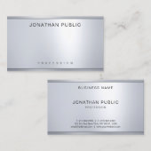 Carte De Visite Argent moderne look Modèle élégant Glamour (Devant / Derrière)