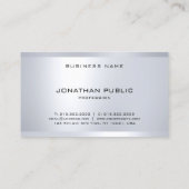 Carte De Visite Argent Monogramme moderne look élégant simple (Dos)