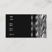 Carte de visite argent noir blanc zèbre (Dos)